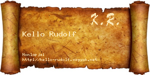 Kello Rudolf névjegykártya